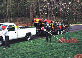 Treegator® Original Single Bag used on commercial landscape job site